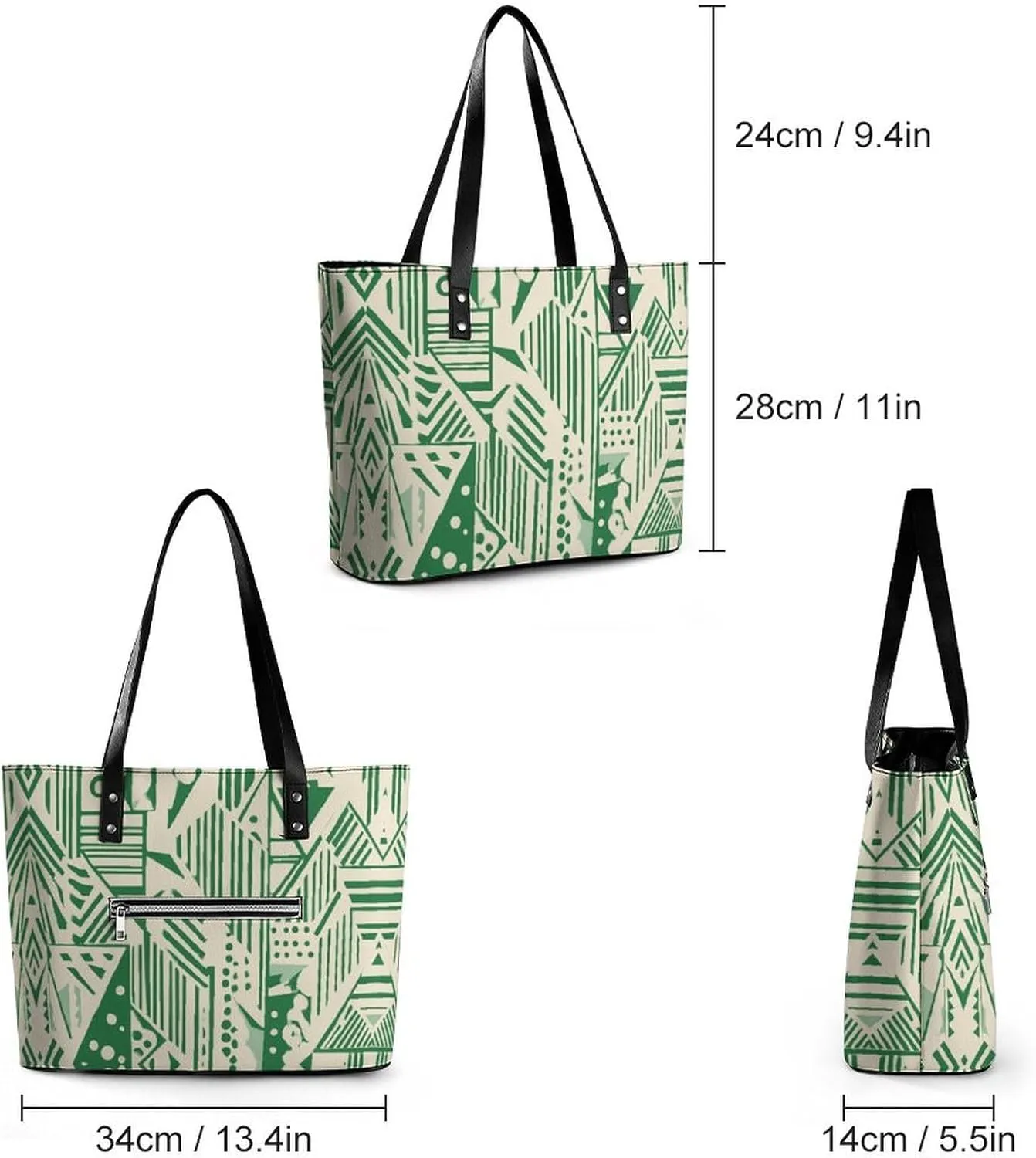 Women's Leather Tote Bag Fashion Handbag for Work Travel Shopping Daily Use Large Capacity Shoulder Purse