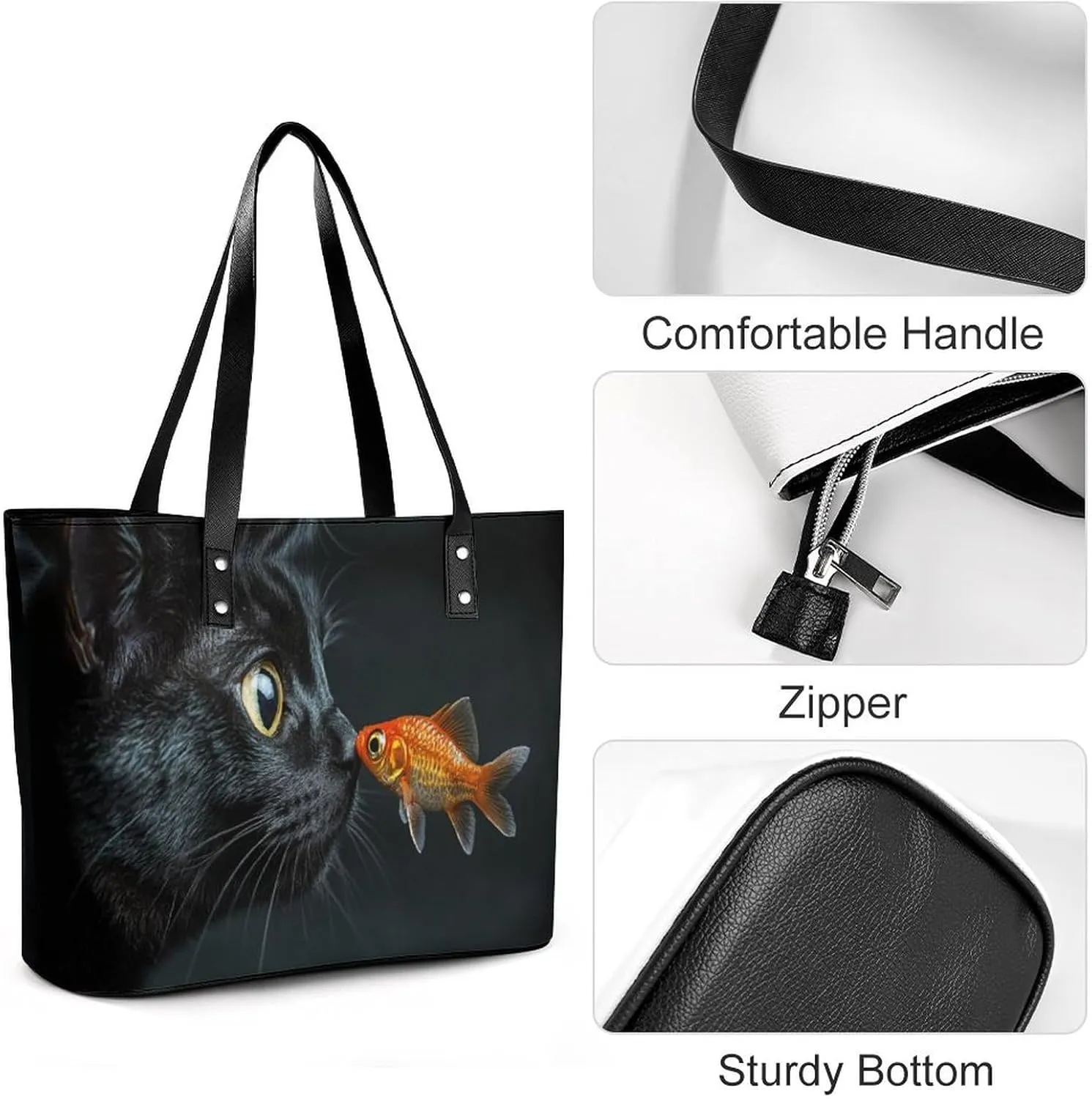 Women's Leather Tote Bag Fashion Handbag for Work Travel Shopping Daily Use Large Capacity Shoulder Purse
