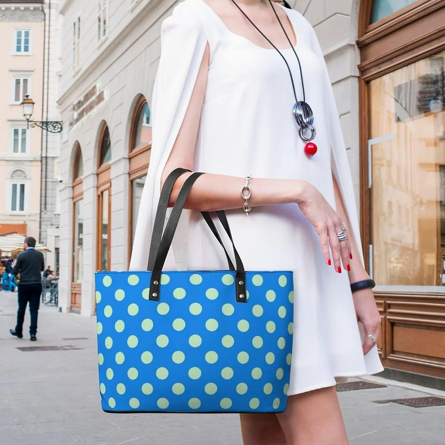 Women's Leather Tote Bag Fashion Handbag for Work Travel Shopping Daily Use Large Capacity Shoulder Purse