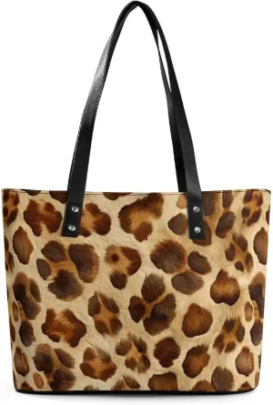 Women's Leather Tote Bag Fashion Handbag for Work Travel Shopping Daily Use Large Capacity Shoulder Purse