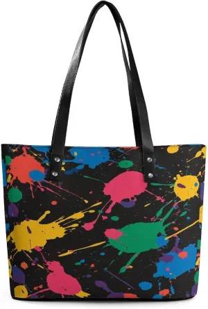 Women's Leather Tote Bag Fashion Handbag for Work Travel Shopping Daily Use Large Capacity Shoulder Purse