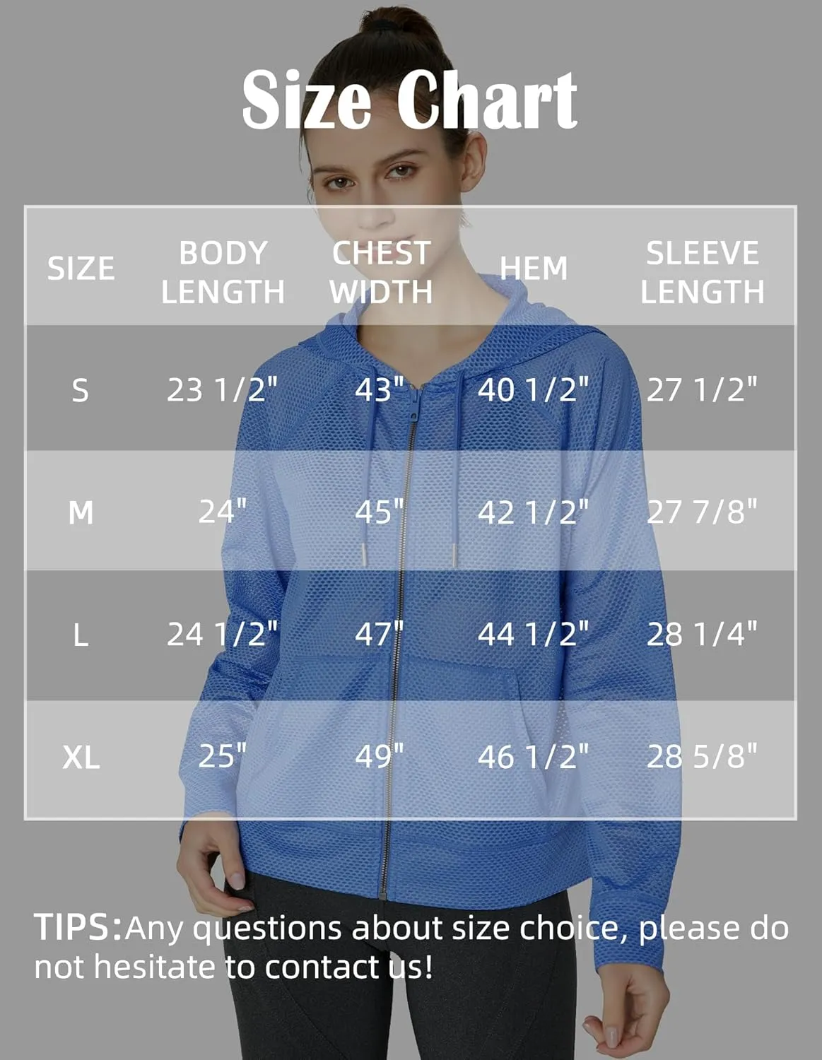 Women's Long Sleeve Mesh Hoody Sheer Hooded Sweatshirt Lightweight Athletic Jacket Zip Up Sheer Hoodie