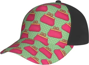 Women's Purse Seamless Pattern Baseball Cap for Men Women Classic Low Profile Golf Dad Hats Adjustable Trucker Hat Black