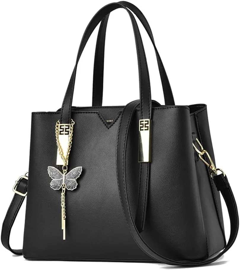 Women’s Red Leather Satchel Bag - Stylish Top Handle Purse & Crossbody Handbag for Casual Use