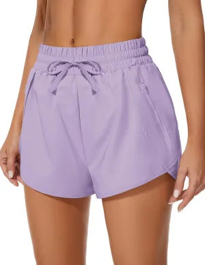 Women's Running Shorts High Waisted Quick Dry Athletic Shorts Sports Workout Gym Track Drawstring Shorts with Pockets