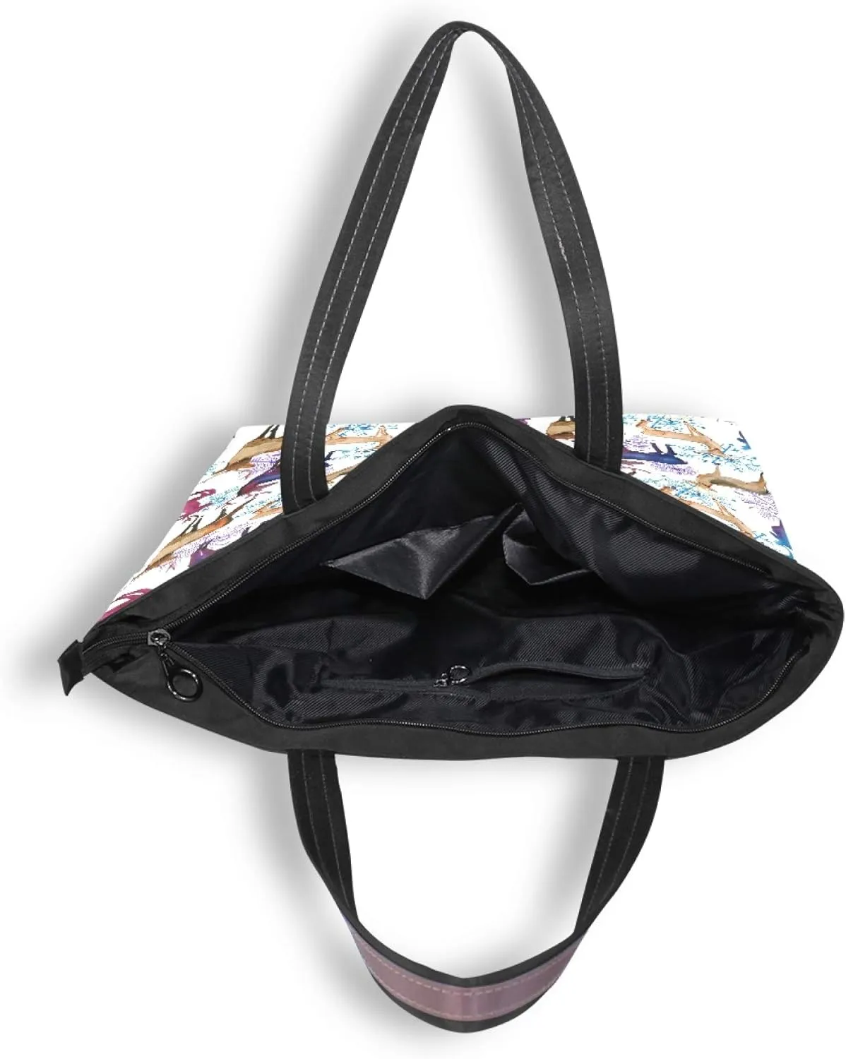 Womens Tote Handbags Black White Cat Tote Bag with Zipper Ladies Tote Shoulder bag
