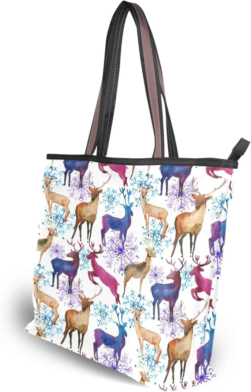 Womens Tote Handbags Black White Cat Tote Bag with Zipper Ladies Tote Shoulder bag