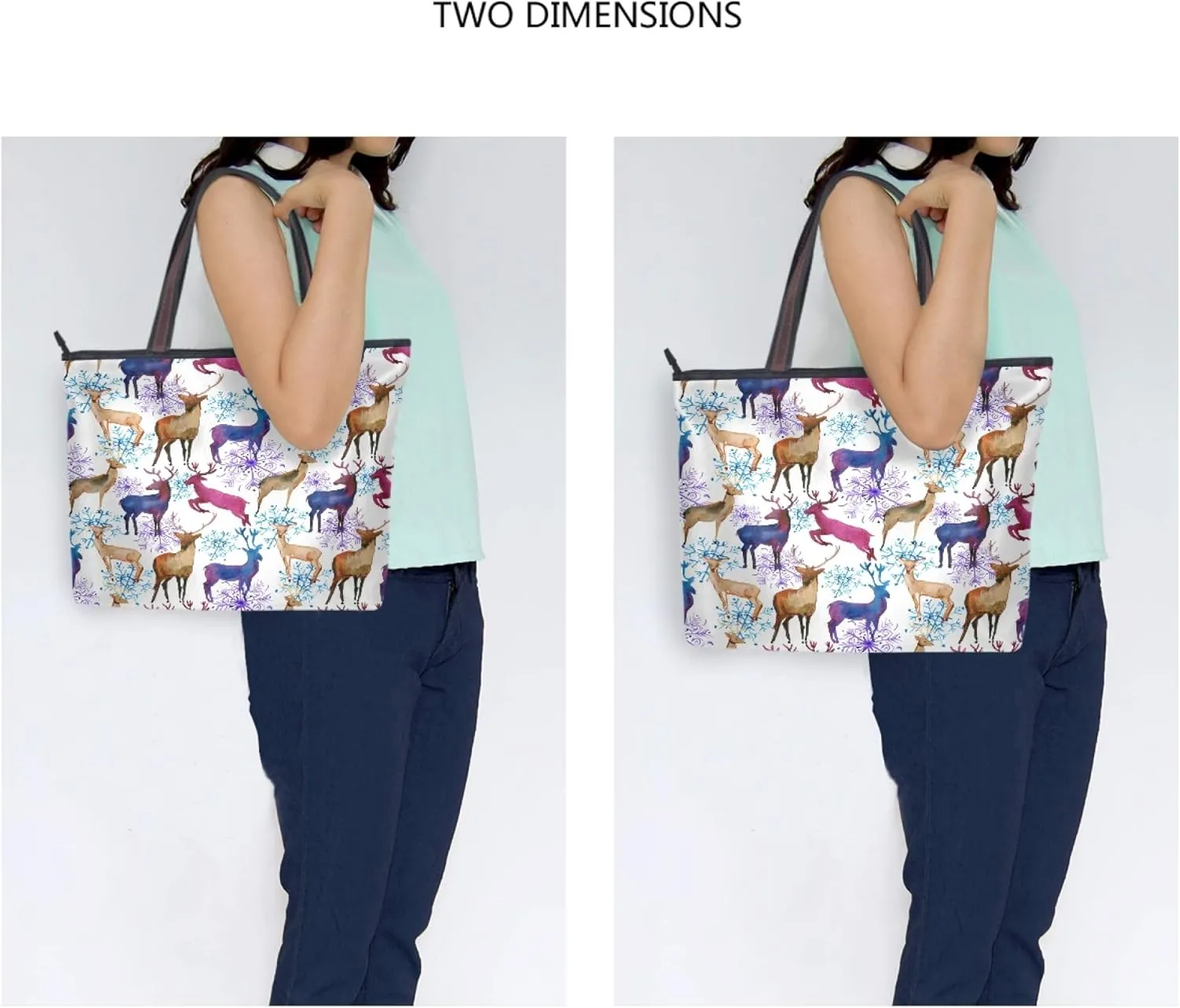 Womens Tote Handbags Black White Cat Tote Bag with Zipper Ladies Tote Shoulder bag