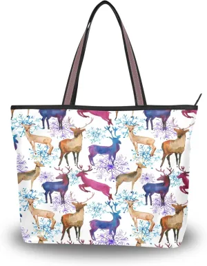 Womens Tote Handbags Black White Cat Tote Bag with Zipper Ladies Tote Shoulder bag