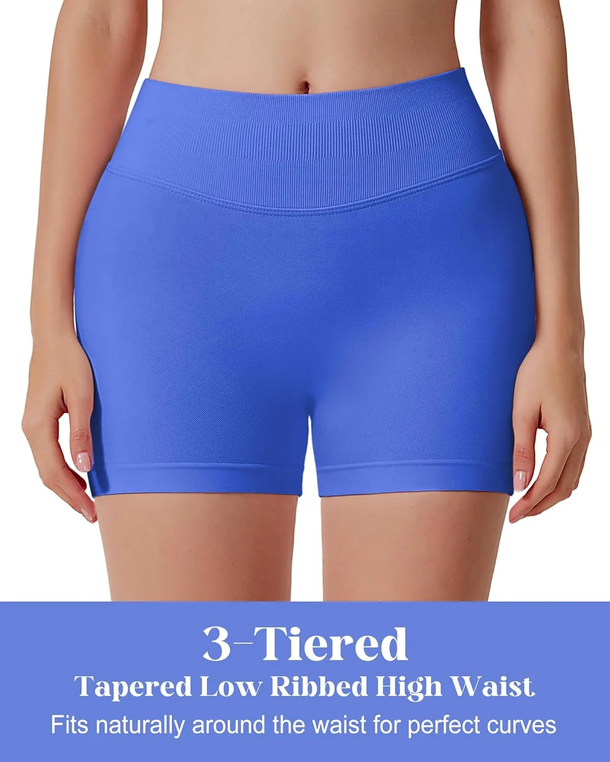Womens Workout Gym Impact Shorts Seamless Hidden Scrunch Butt Lifting Yoga Shorts with High Waisted Tummy Control