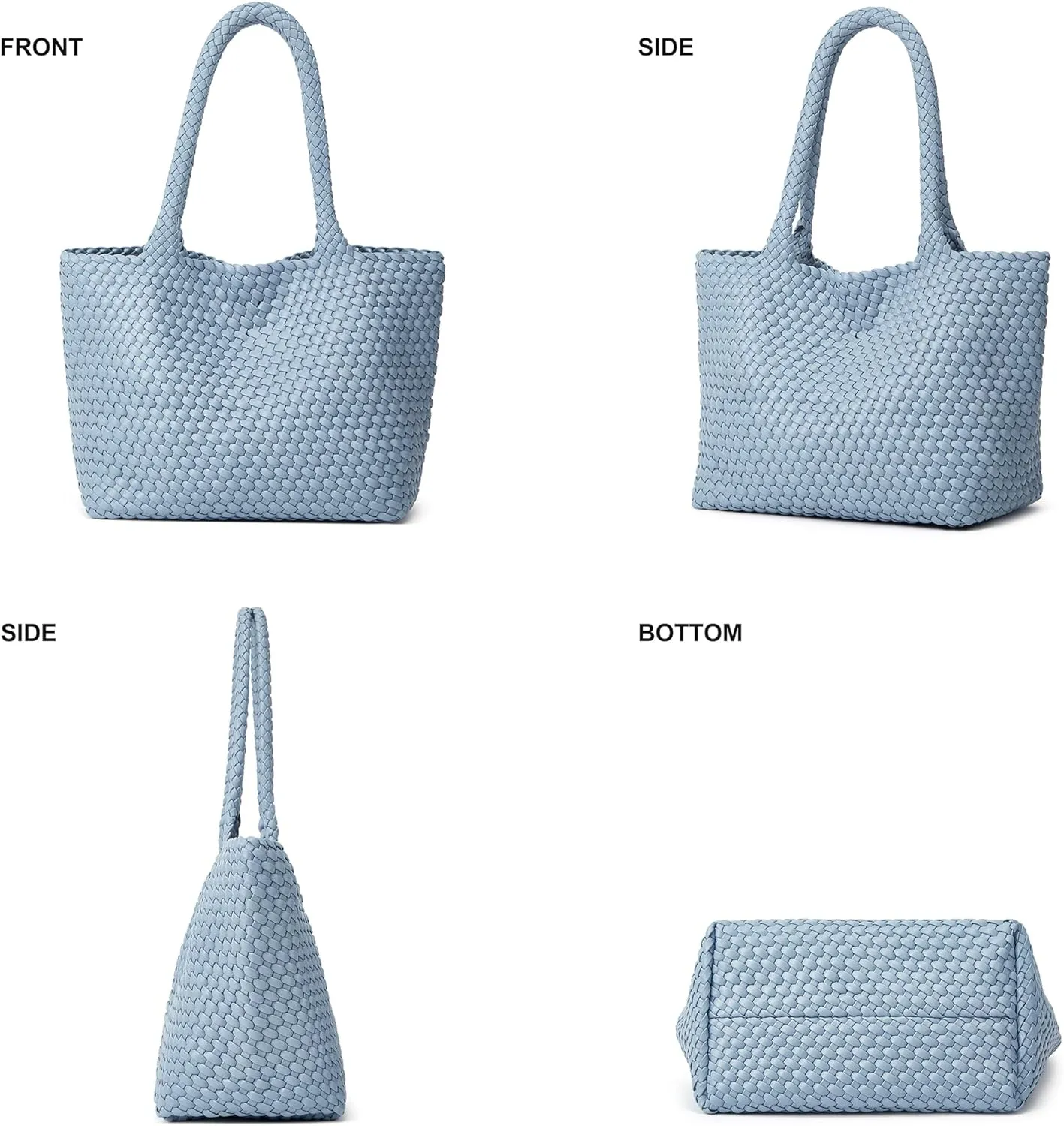 Woven Tote Bag Womens Purse: Vegan Leather Shoulder Handbags - Fashion Summer Beach Tote Bags - Large Travel Totes