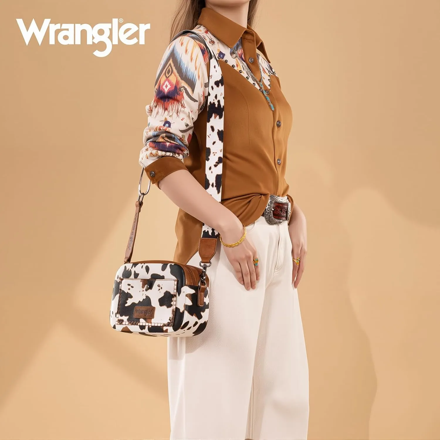 Wrangler Crossbody Purses for Women Trendy Camera Snapshot Bag with Wide Strap