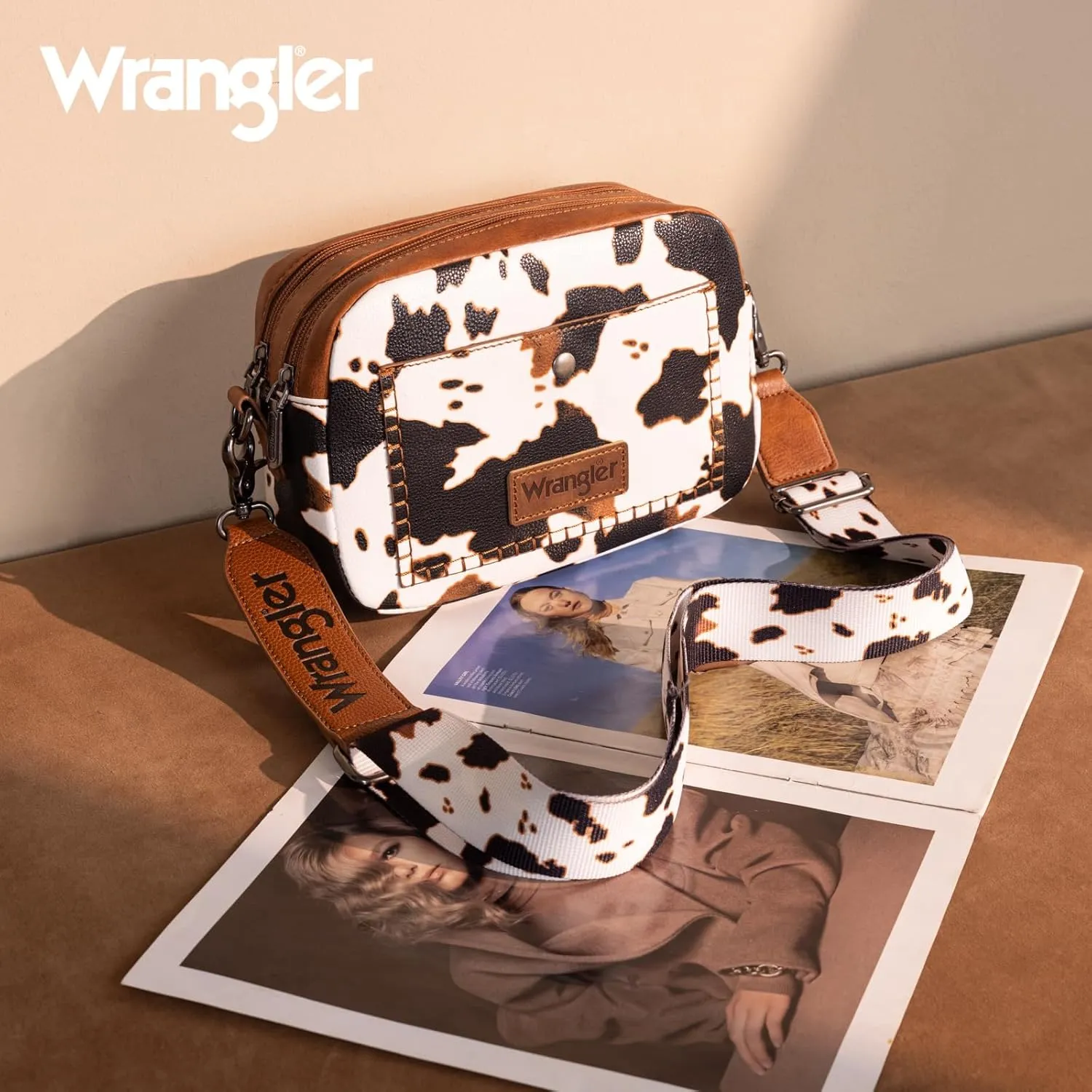 Wrangler Crossbody Purses for Women Trendy Camera Snapshot Bag with Wide Strap