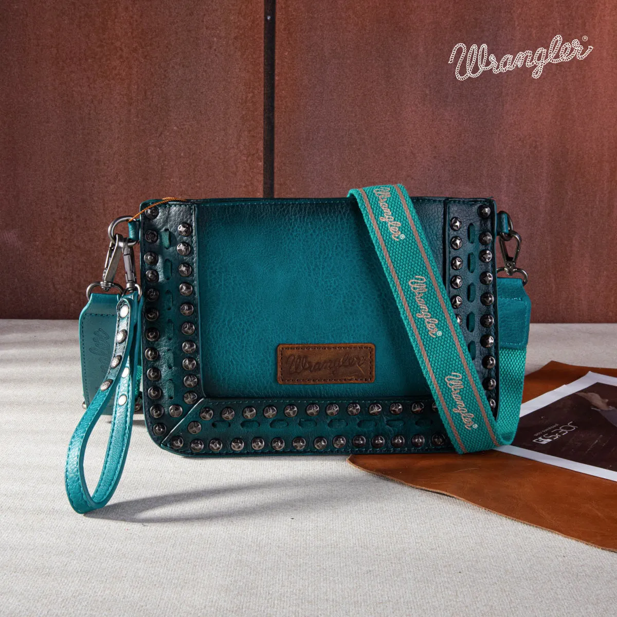 Wrangler Rivets Studded Crossbody Bag