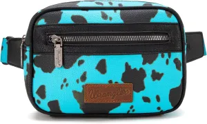 Wrangler Waist Pack for Women Cow Print Fanny Pack Men's Crossbody Belt Bag With Guitar Strap