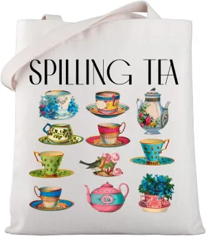 WSNANG TV Show Inspired Tote Bag Spill The Tea Shoulder Bag Historical TV Show Merch Regency Era Tote Bag