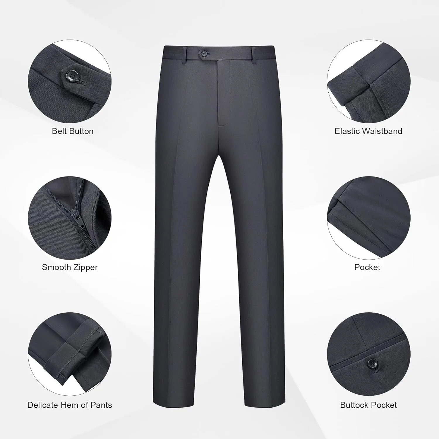 WULFUL Men's 2 Piece Slim Fit Suit Set One Button Blazer Jacket Pants Tuxedo Set for Party, Wedding and Business
