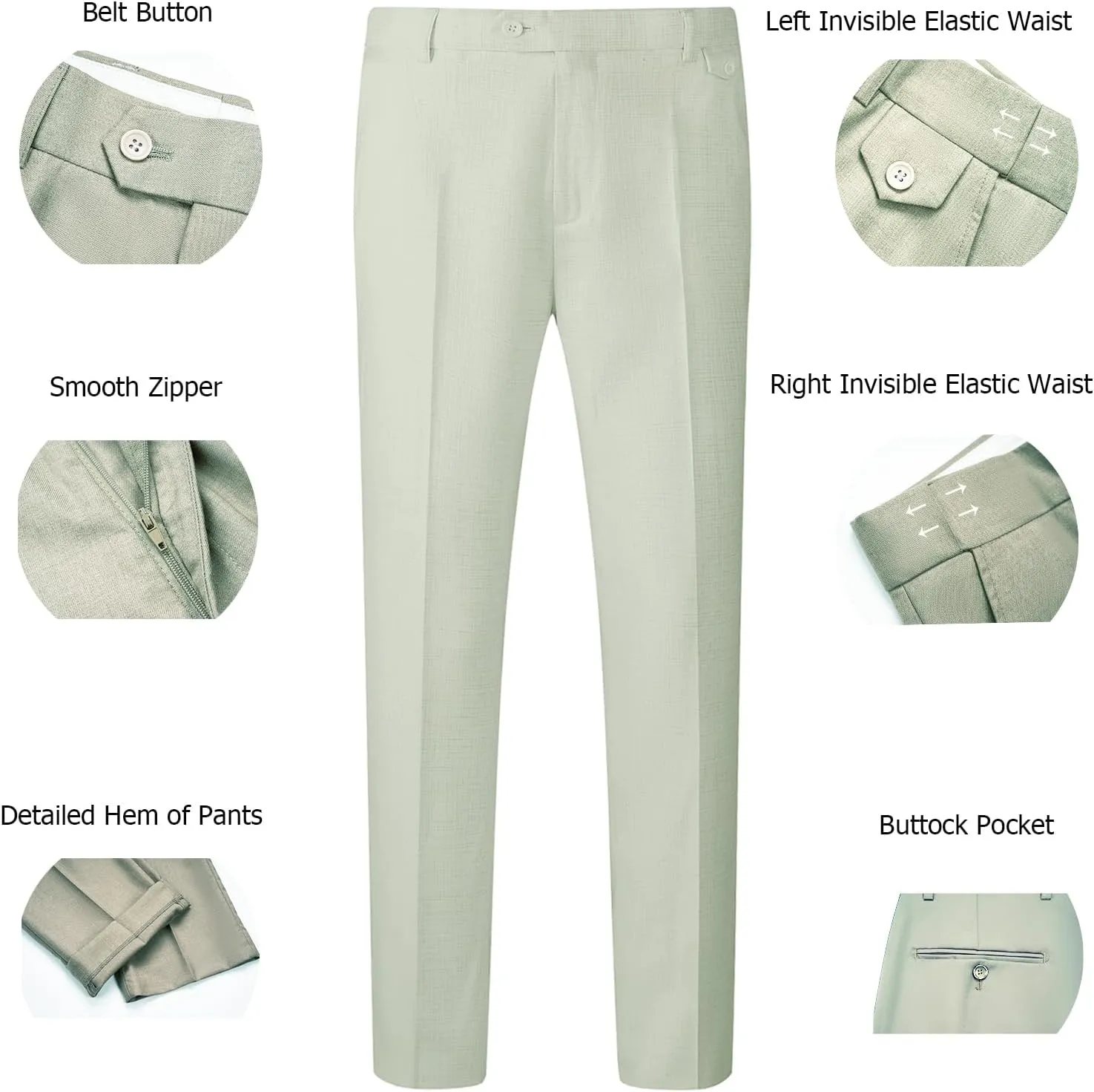 WULFUL Men's 3 Piece Slim Fit Suit Set Two Button Blazer Jacket Vest Pants Tuxedo Set for Party, Wedding and Business