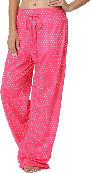 X-Image Women's Comfy Pajamas Drawstring Stretch Floral Print Long Wide Leg Lounge Pants