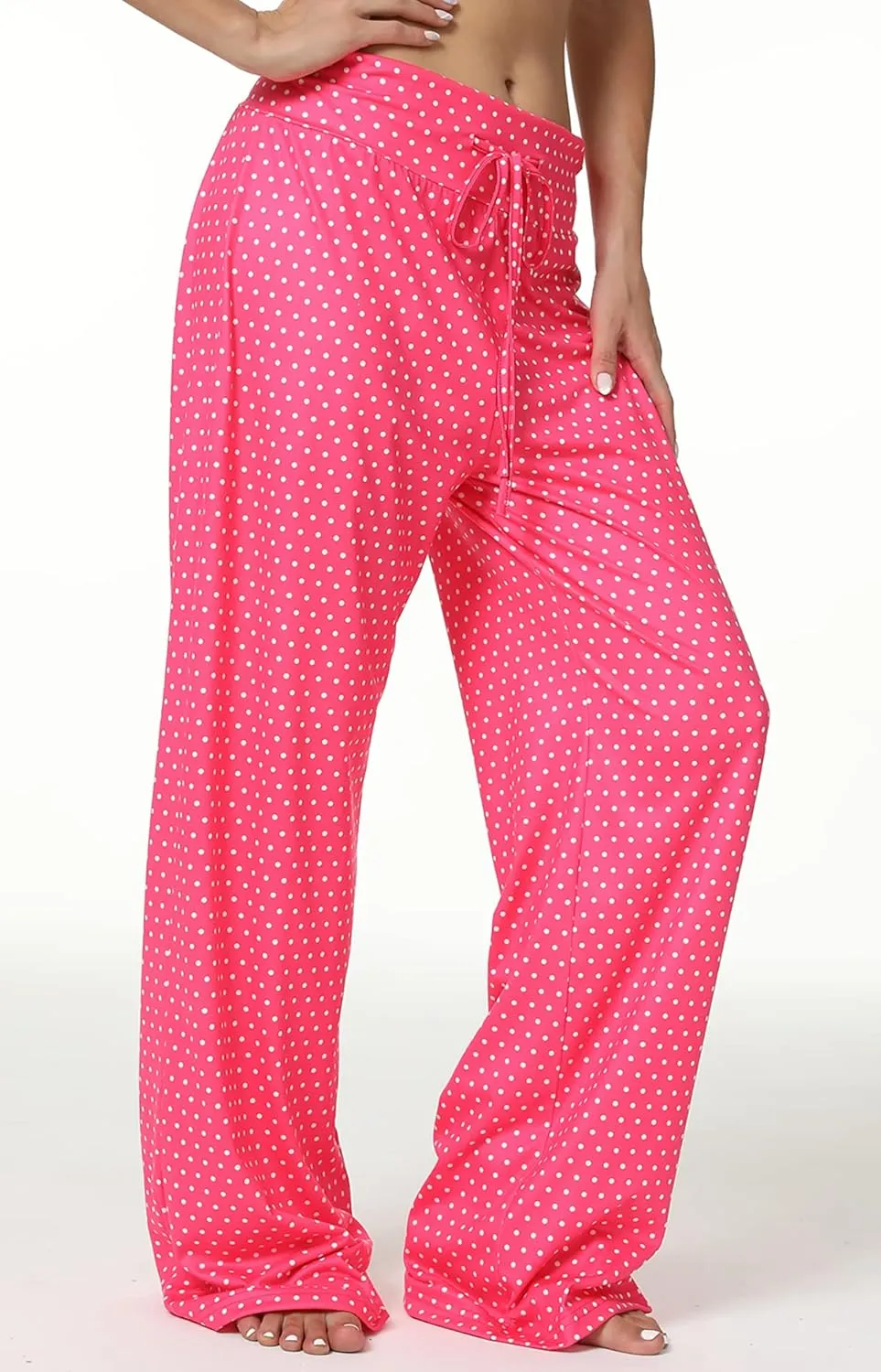 X-Image Women's Comfy Pajamas Drawstring Stretch Floral Print Long Wide Leg Lounge Pants