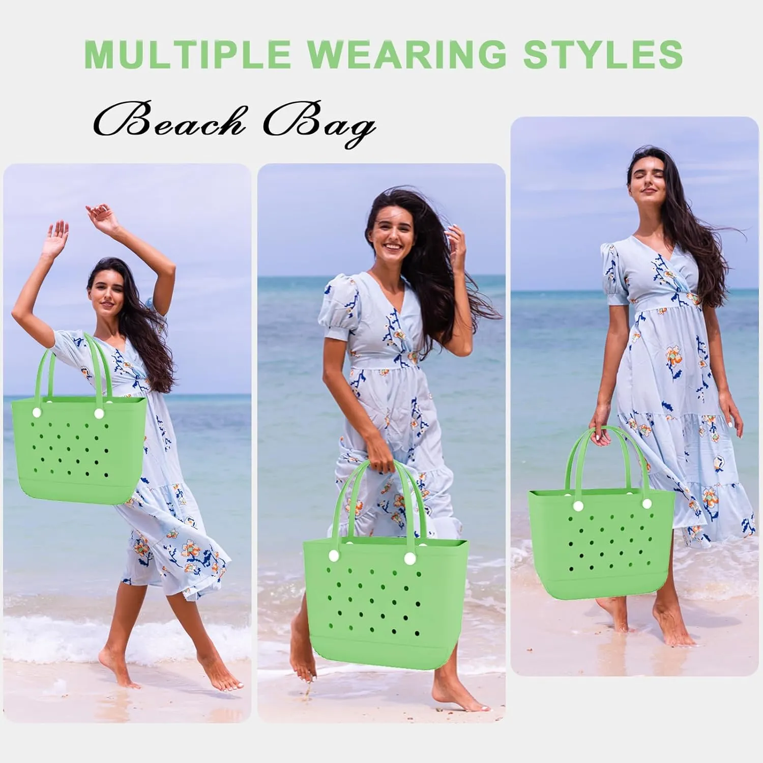 X-Large Rubber Beach Bag Tote Waterproof Tote Bag with Zipper Pocket Modern Travel Tote Bag Sports Beach