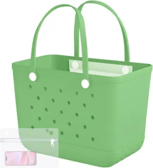 X-Large Rubber Beach Bag Tote Waterproof Tote Bag with Zipper Pocket Modern Travel Tote Bag Sports Beach