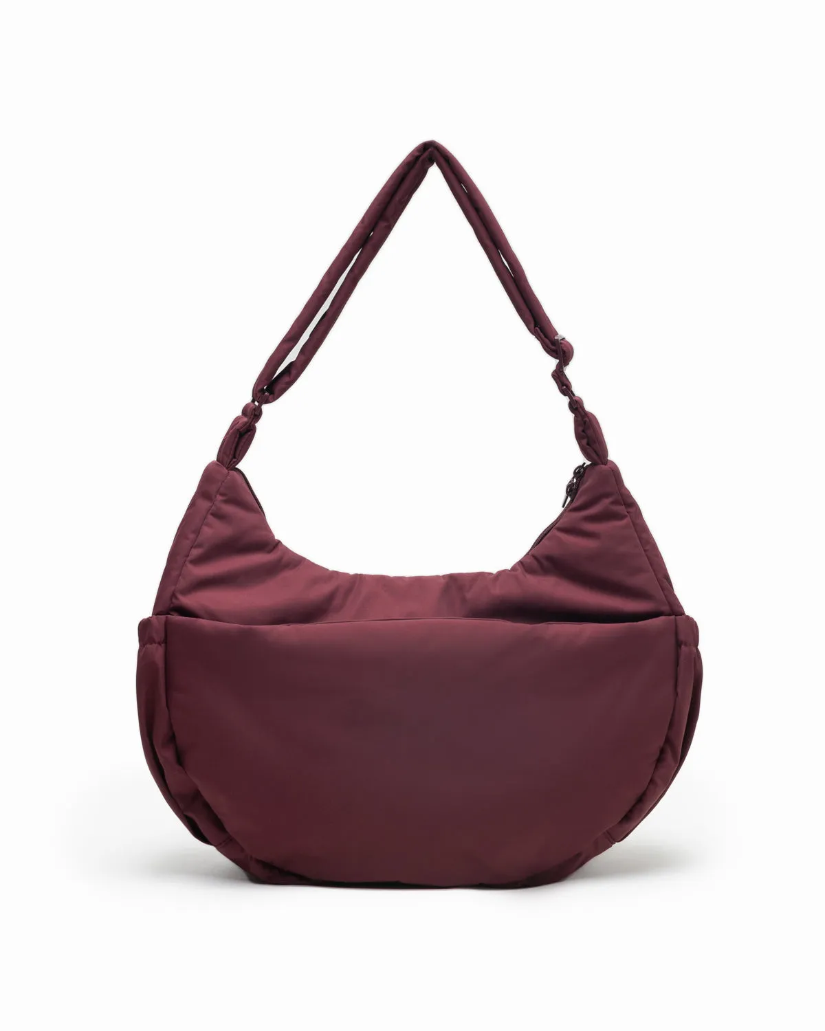 XL COSY LUXE CRESCENT BAG IN WINE