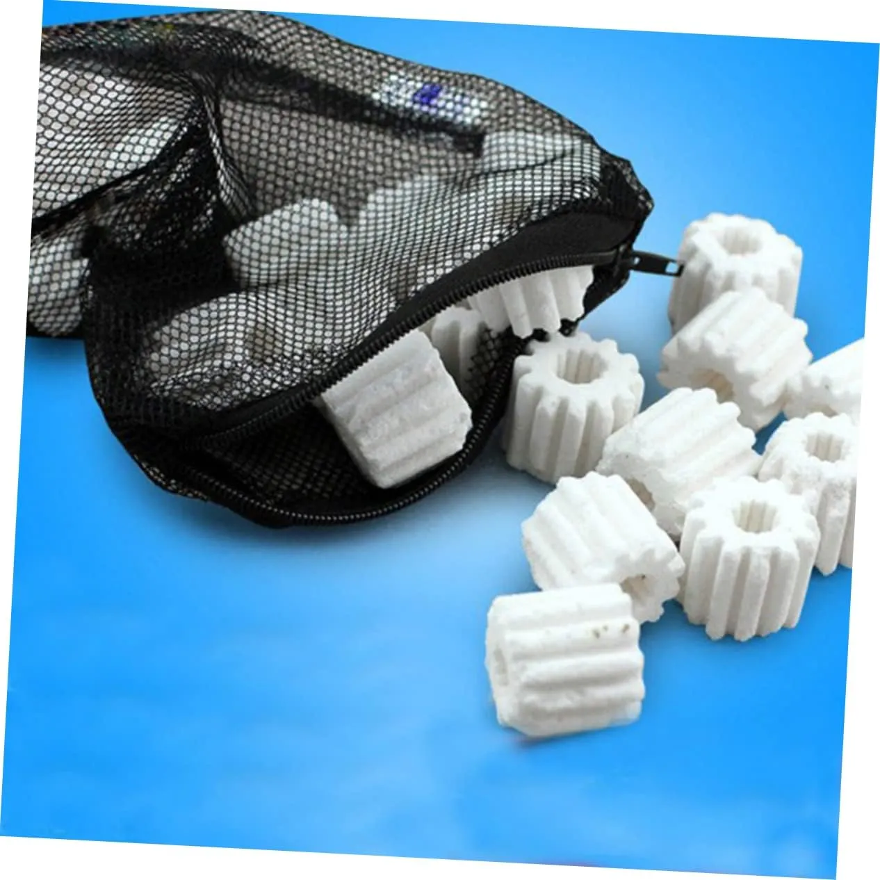 YARNOW 12pcs 25x40cm Nylon Mesh Media Bags Zipper Drawstring for Turtle Tank Pad