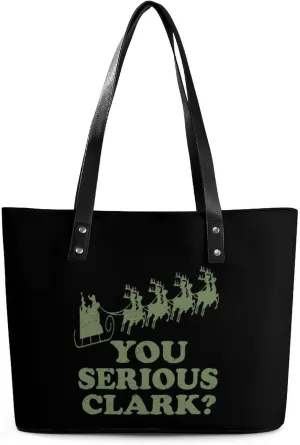 You Serious Clark Women's Tote Bag Leather Purse Shoulder Handbag Portable Shopping Bag for Travel Office