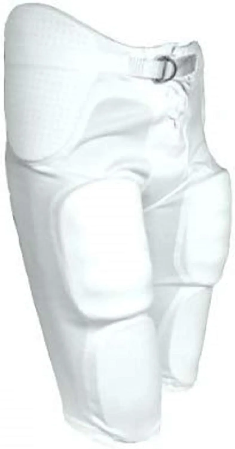 Youth Integrated Football Pant - Sewn-in Hip, Thigh, Tail and Knee Pads - 3-Piece Back - Open Fly