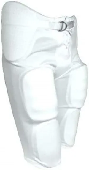 Youth Integrated Football Pant - Sewn-in Hip, Thigh, Tail and Knee Pads - 3-Piece Back - Open Fly