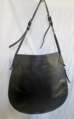 ZARA BASIC COLLECTION leather hobo satchel shoulder sling bag BLACK M