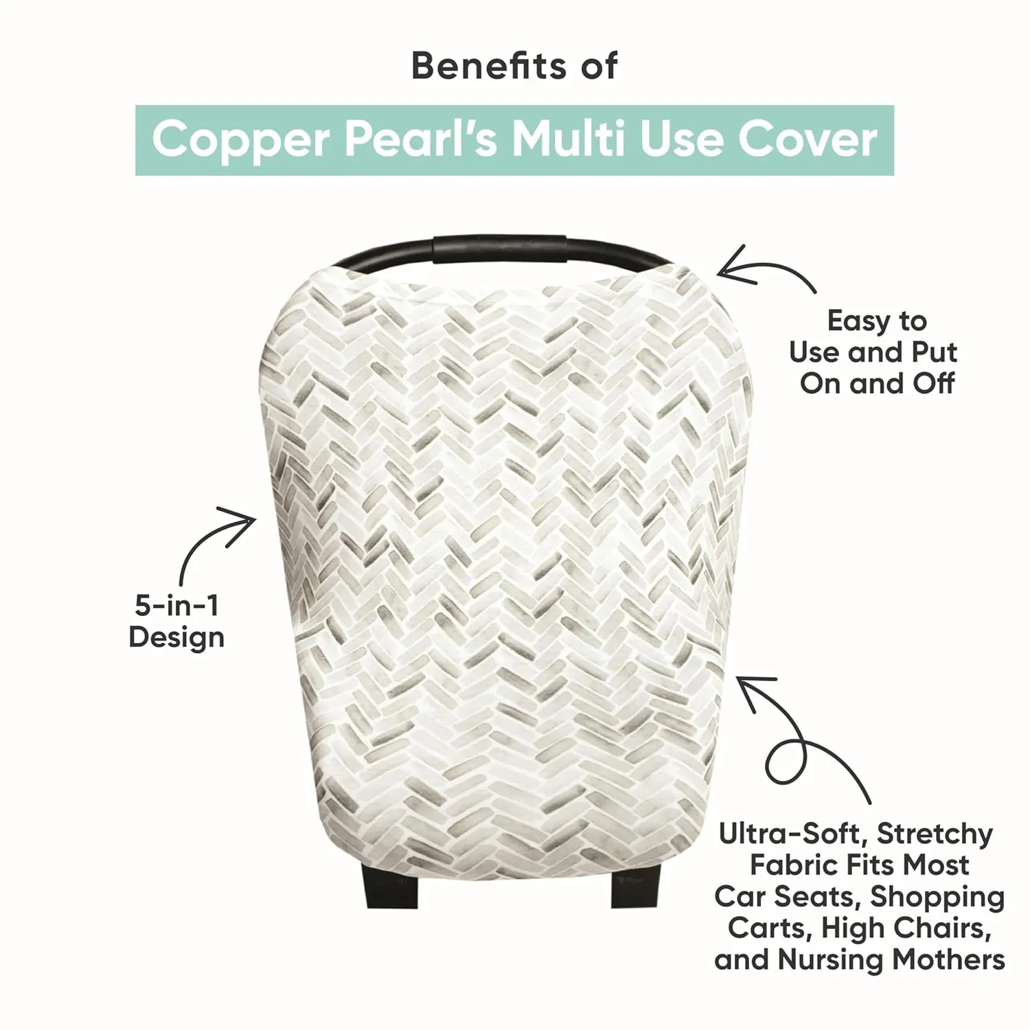 Zara Multi-Use Cover: Car Seat, Nursing, Stroller - Stretchy Fabric, All-Season, Stylish Designs, Easy Access