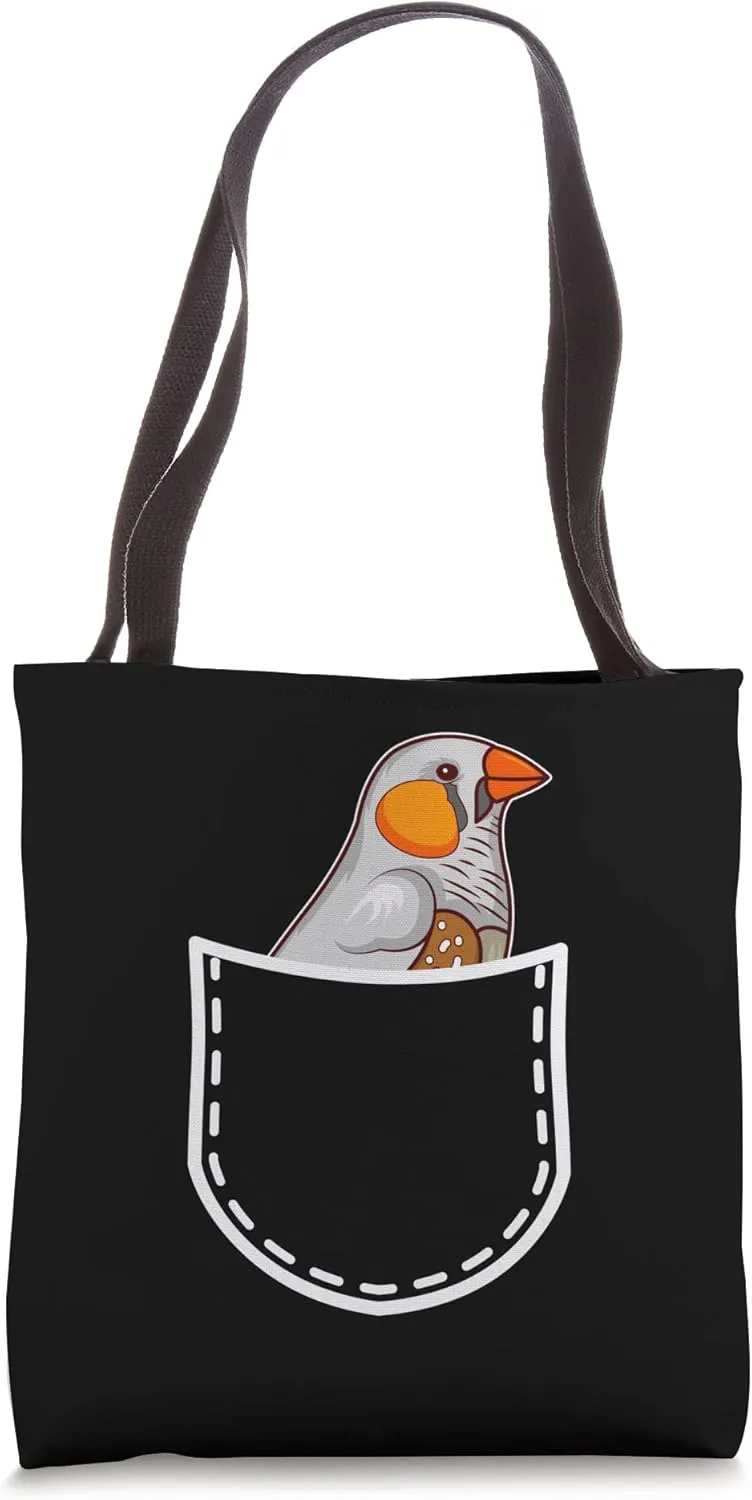 Zebra Finch Art Zebra Finches Pocket Tote Bag