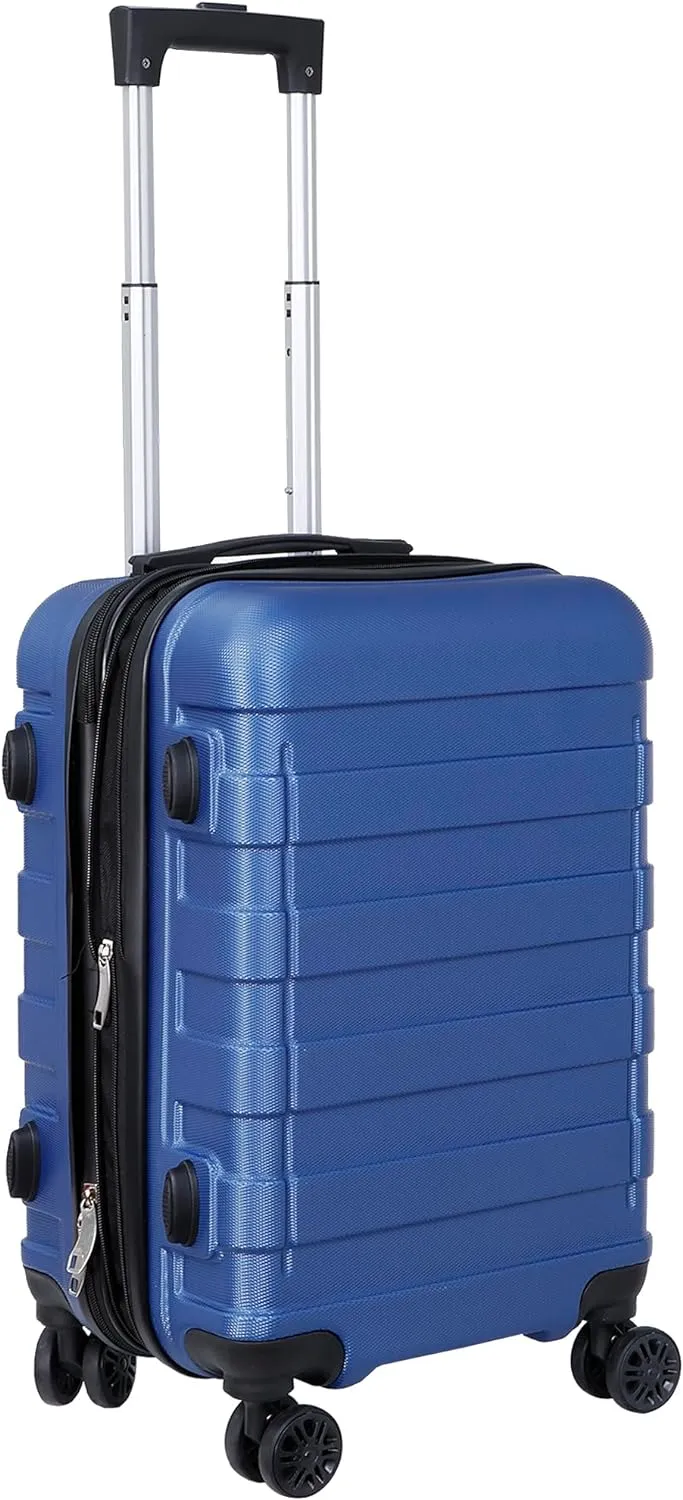 ZenStyle Hardside Expandable Luggage with Spinner Wheels, 21 Inch Carry On Luggage Airline Approved, Lightweight Travel Suitcase with Height Adjustable Handle (Navy)