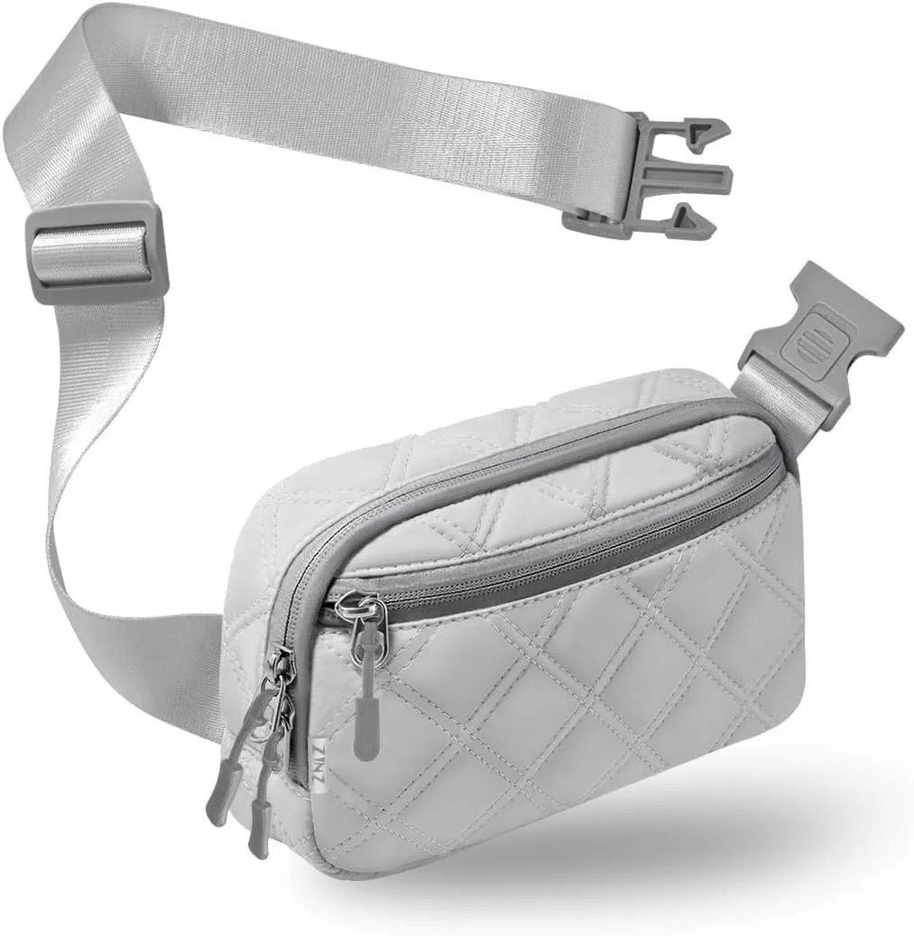 ZINZ Fanny Packs Waist Belt Bags for Travel and Daily Use, Crossbody Bum Hip Bag for Women and Men,Gray