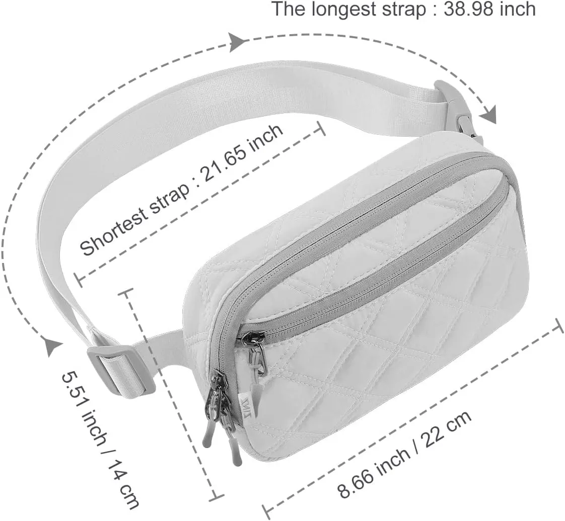 ZINZ Fanny Packs Waist Belt Bags for Travel and Daily Use, Crossbody Bum Hip Bag for Women and Men,Gray