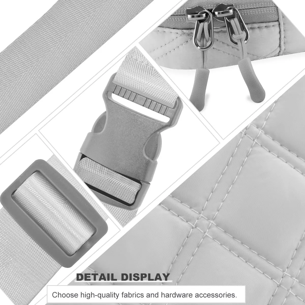 ZINZ Fanny Packs Waist Belt Bags for Travel and Daily Use, Crossbody Bum Hip Bag for Women and Men,Gray
