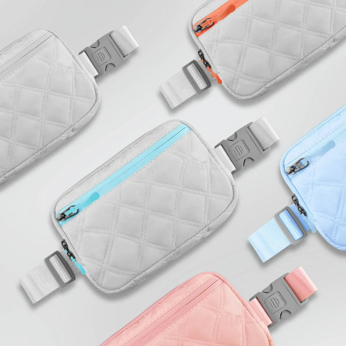 ZINZ Fanny Packs Waist Belt Bags for Travel and Daily Use, Crossbody Bum Hip Bag for Women and Men,Gray