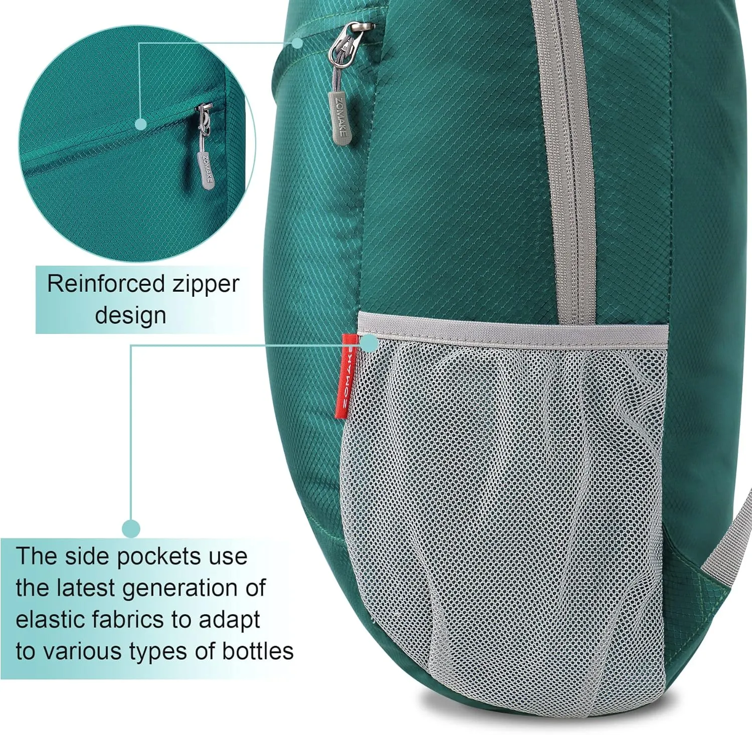ZOMAKE Lightweight Packable Backpack 20L, Foldable Backpacks Small Daypack for Hiking Water Resistant Day Bag for Travel