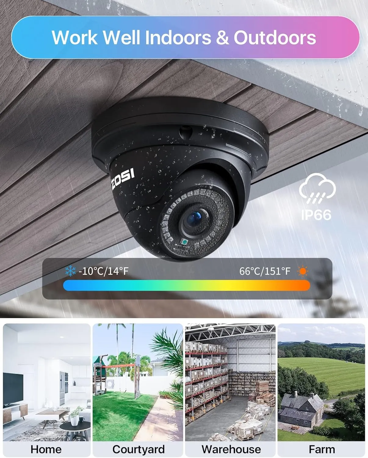 ZOSI 8 Channel 4K 8MP PoE Home Security Camera System Outdoor, 8CH PoE NVR (16CH Expandable) with 2TB HDD for 24/7 Recording, 4 x Wired 5MP(3K) Dome PoE IP Cameras, Motion Detection, Remote Control