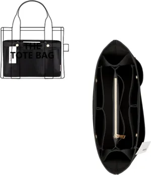 ZTUJO Purse Organizer Insert For Handbags, Silky Bag Organizer With 2 Zippers For Speedy Neverful Tote and More (Black, X-Large)